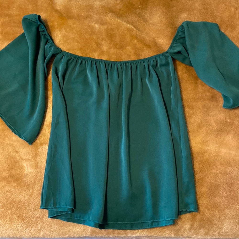 Forest green off the shoulder top